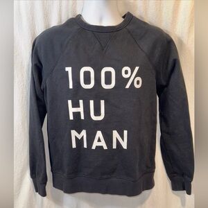 Gently Used Everlane “100% Human” Black Sweatshirt Size Small Unisex Raglan